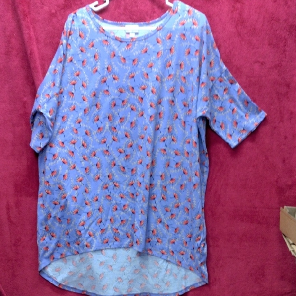 LuLaRoe Purple and Yellow Floral Top